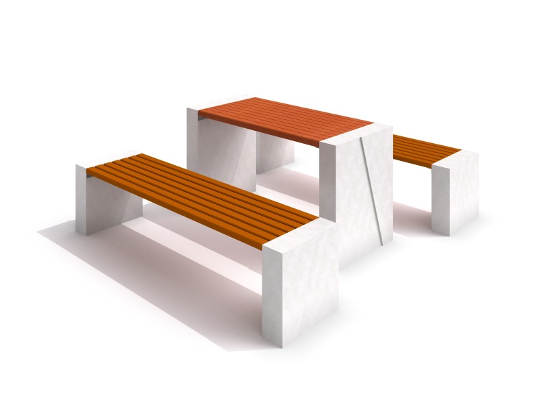 Stół betonowy DECO z ławkami Plac zabaw tables-DECO_white_concrete_table_02